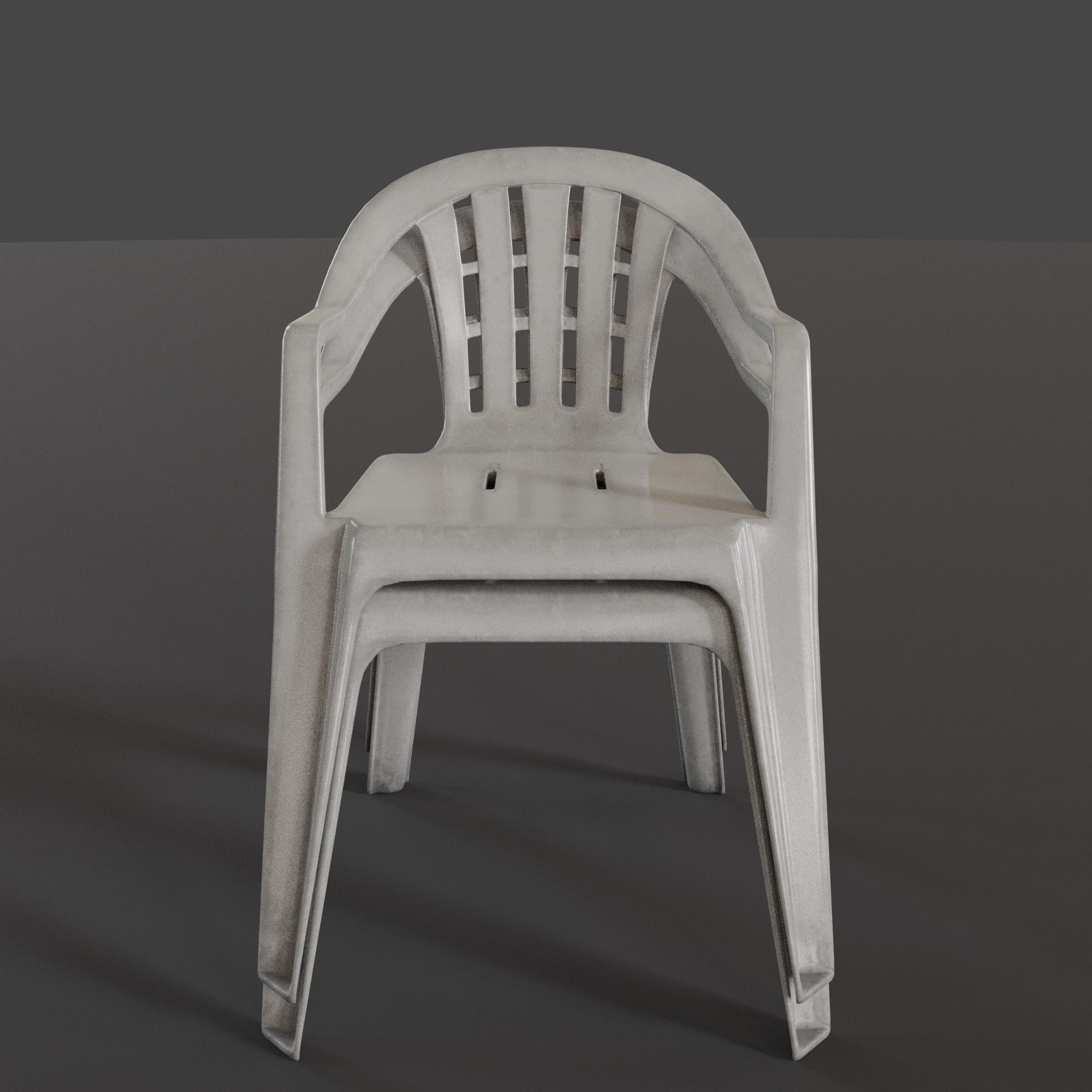 Stackable Plastic Chair Low-poly 3D model_6