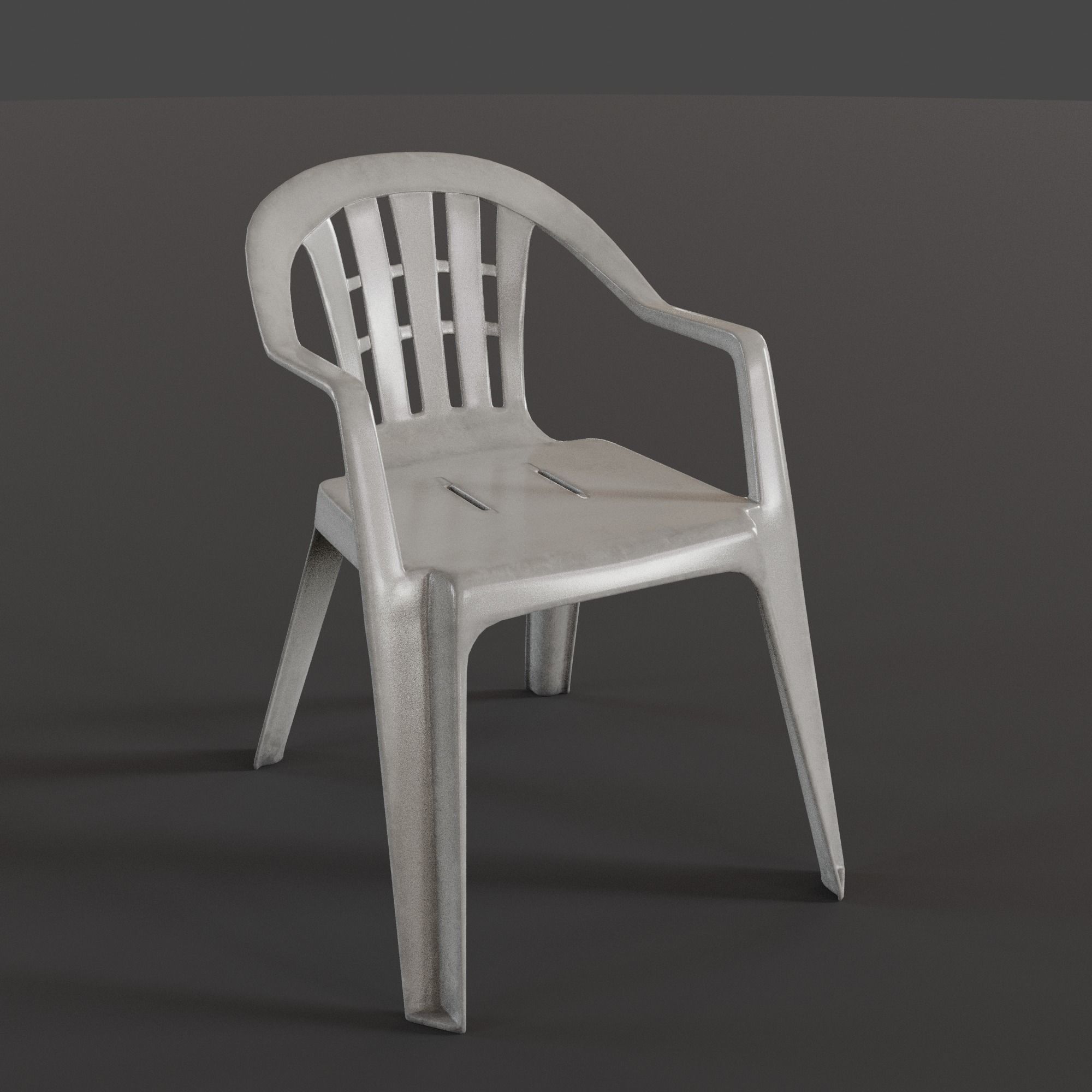 Stackable Plastic Chair Low-poly 3D model_10