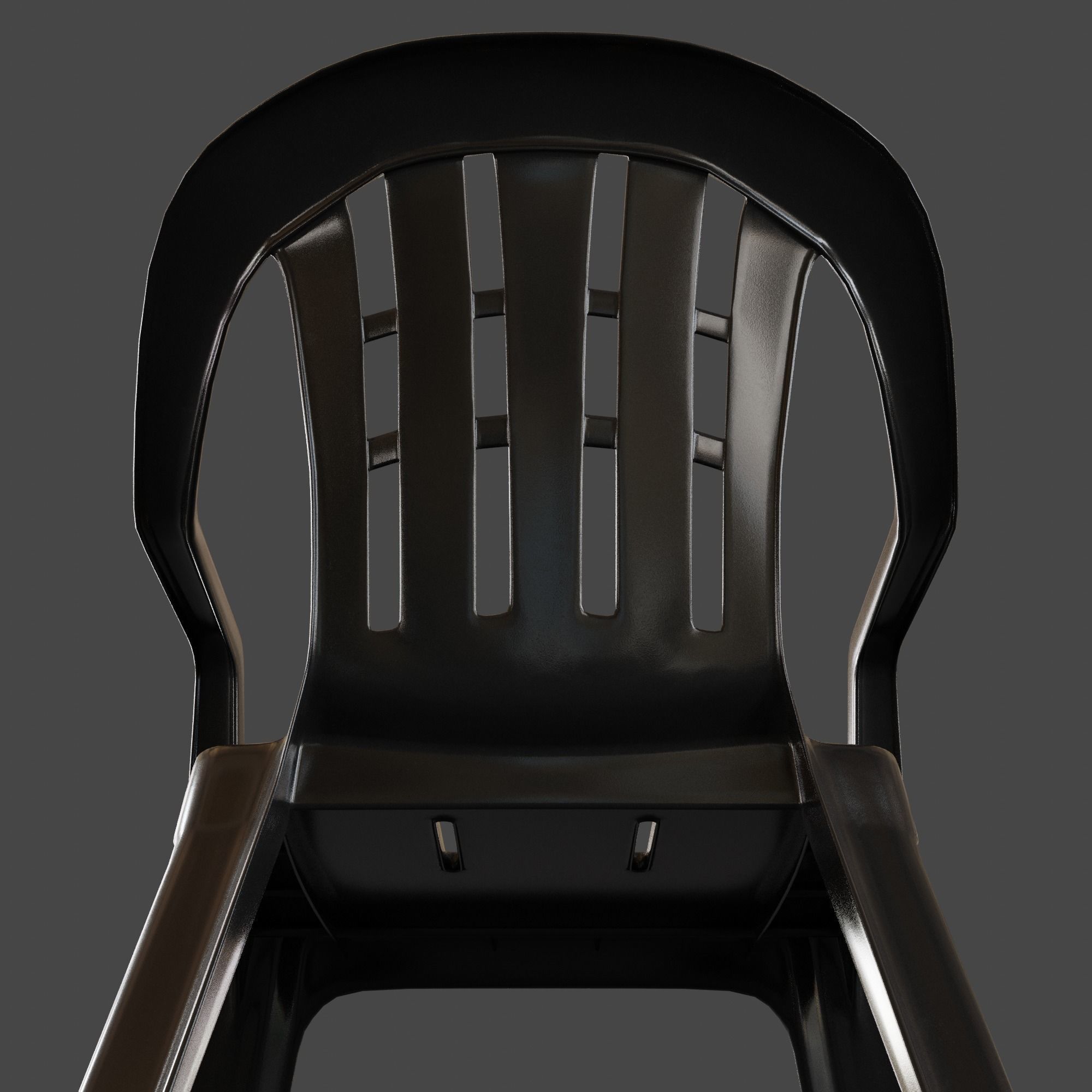 Stackable Plastic Chair Low-poly 3D model_21