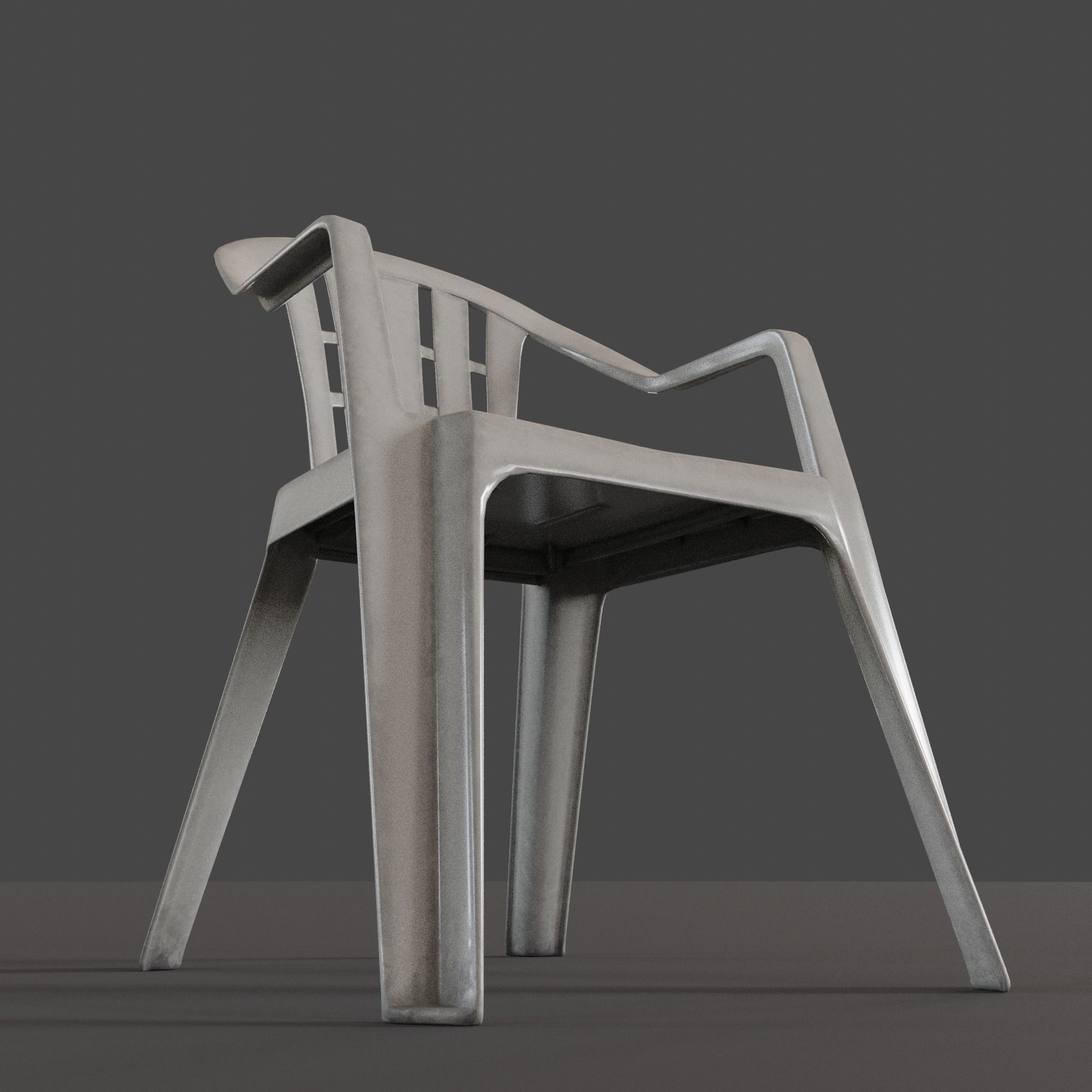 Stackable Plastic Chair Low-poly 3D model_13