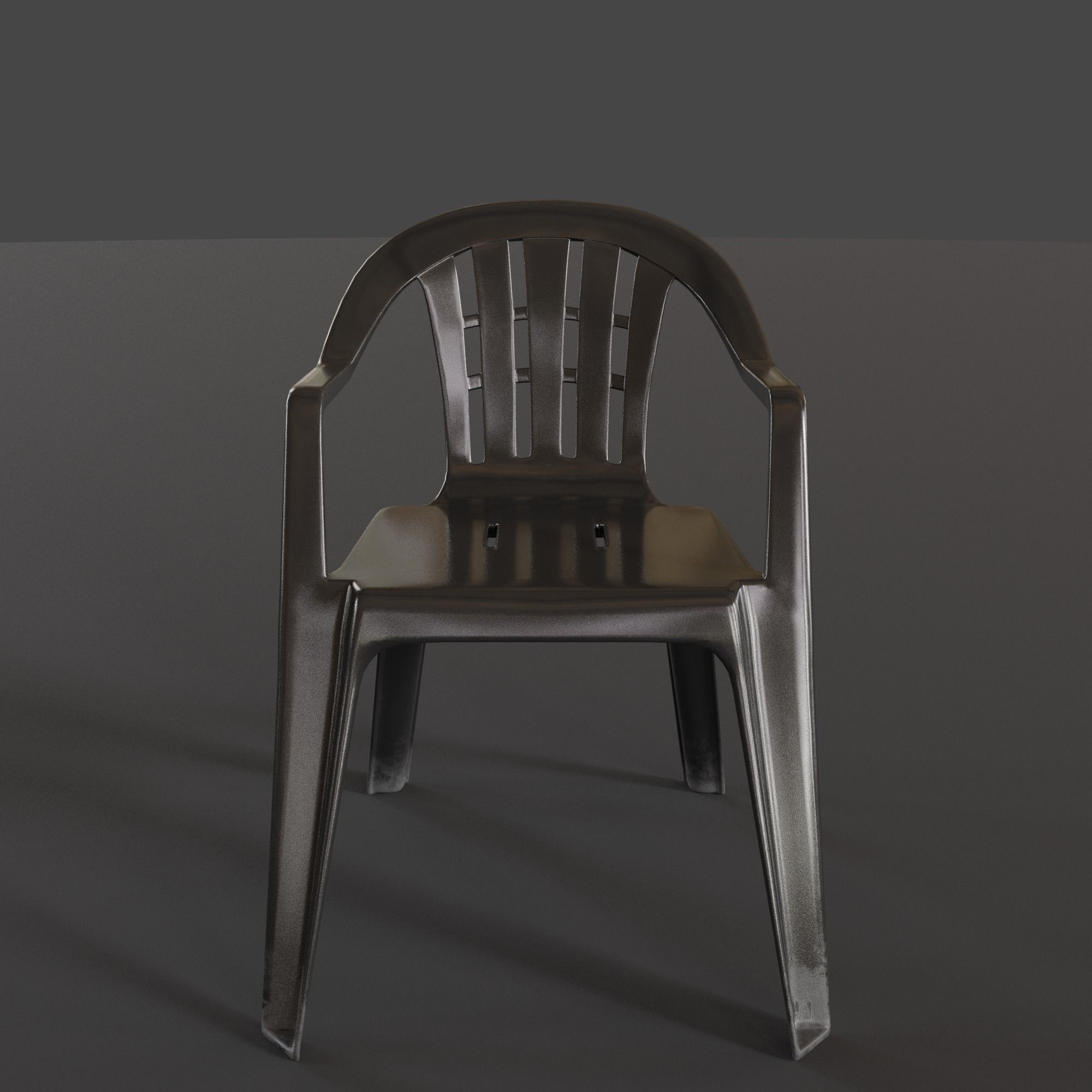 Stackable Plastic Chair Low-poly 3D model_3