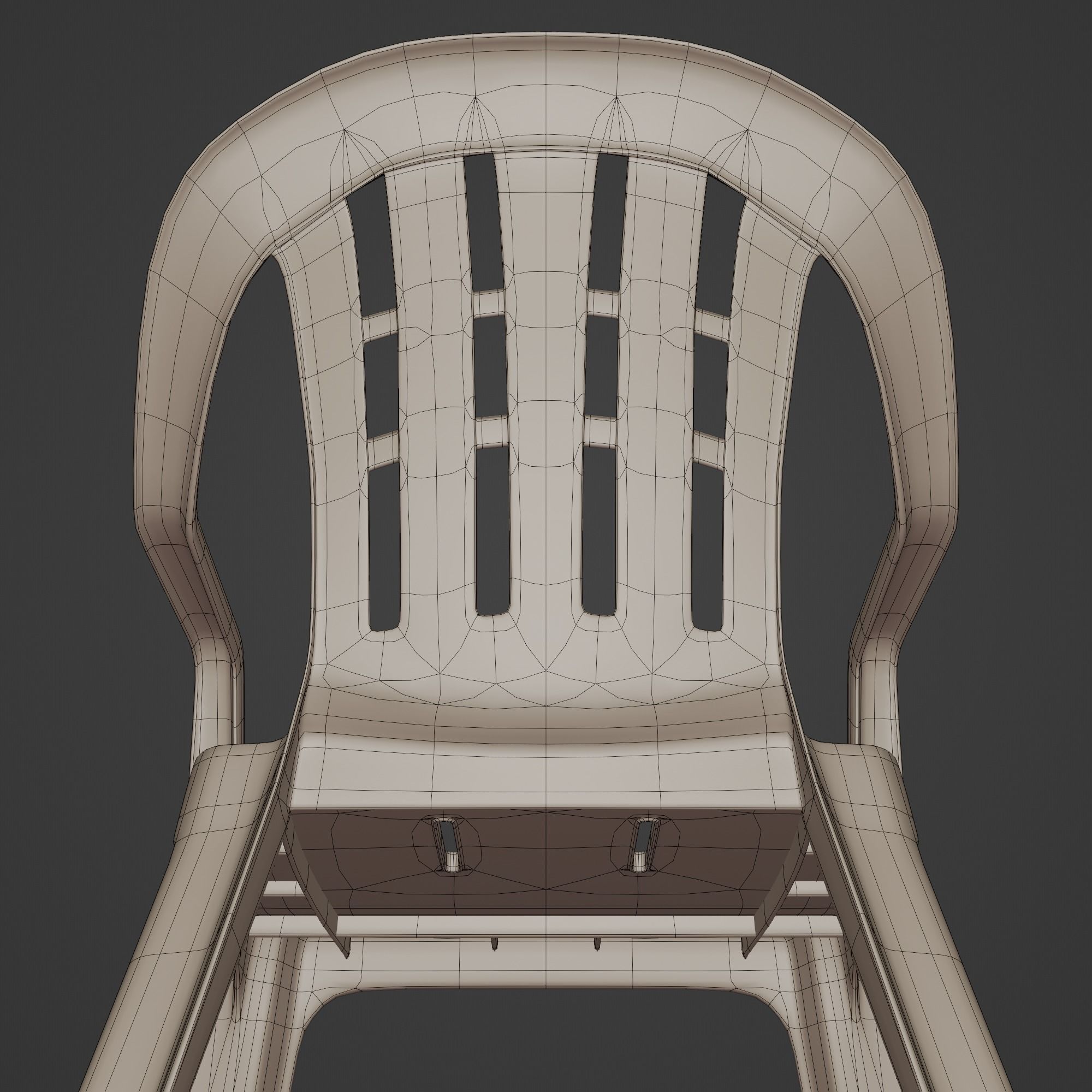 Stackable Plastic Chair Low-poly 3D model_32