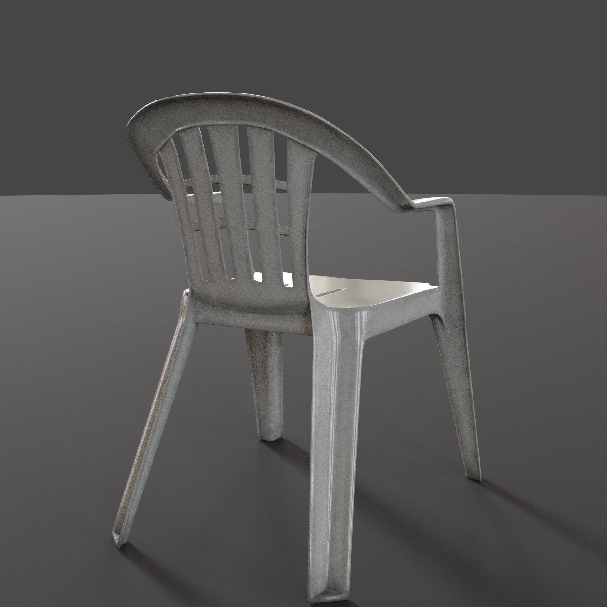Stackable Plastic Chair Low-poly 3D model_25