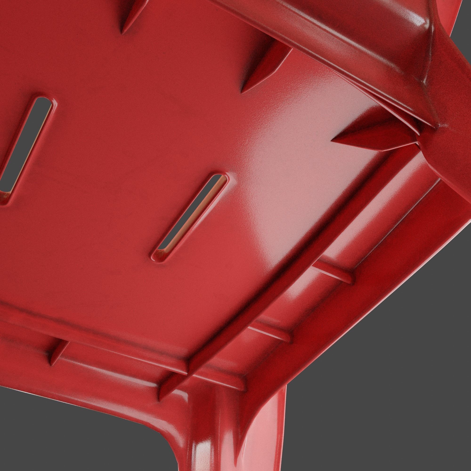 Stackable Plastic Chair Low-poly 3D model_27