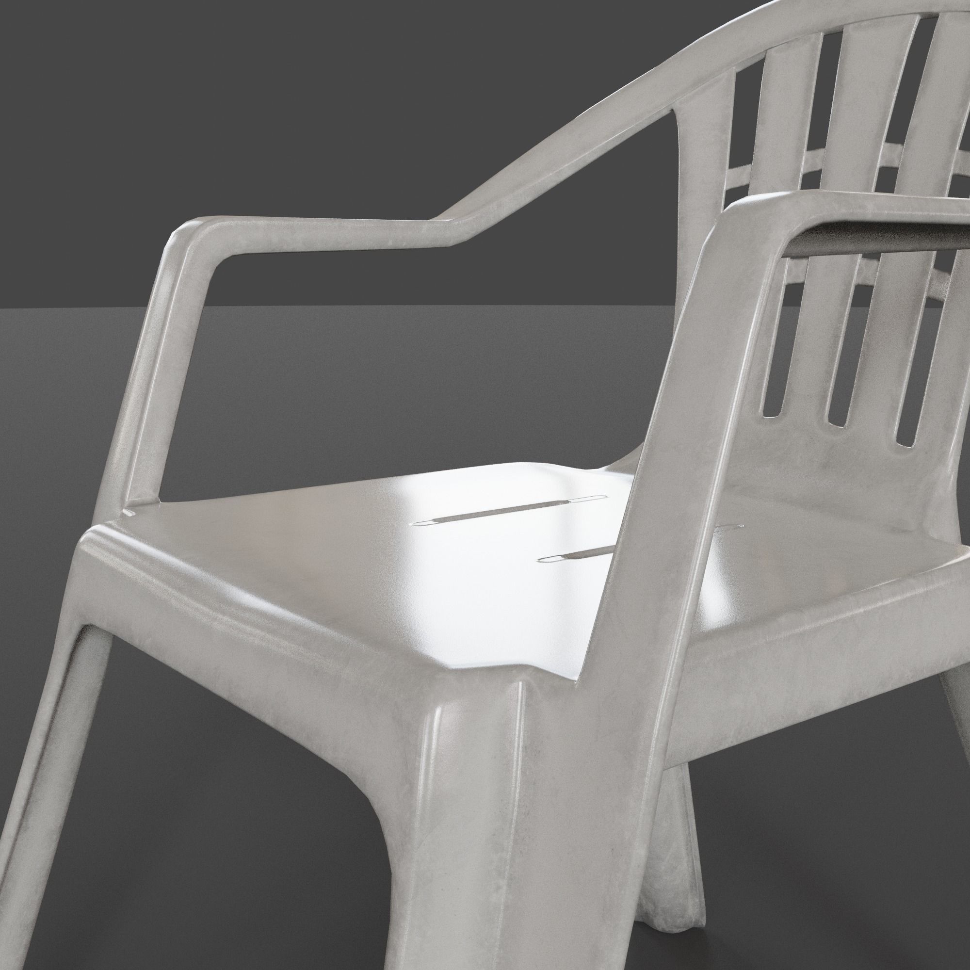 Stackable Plastic Chair Low-poly 3D model_16