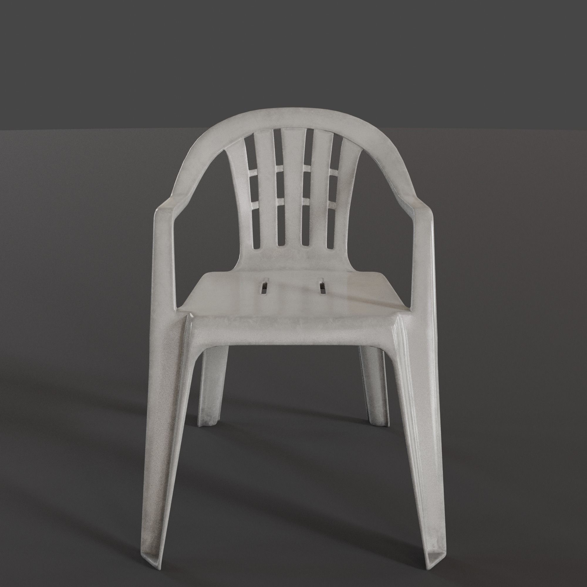 Stackable Plastic Chair Low-poly 3D model_5