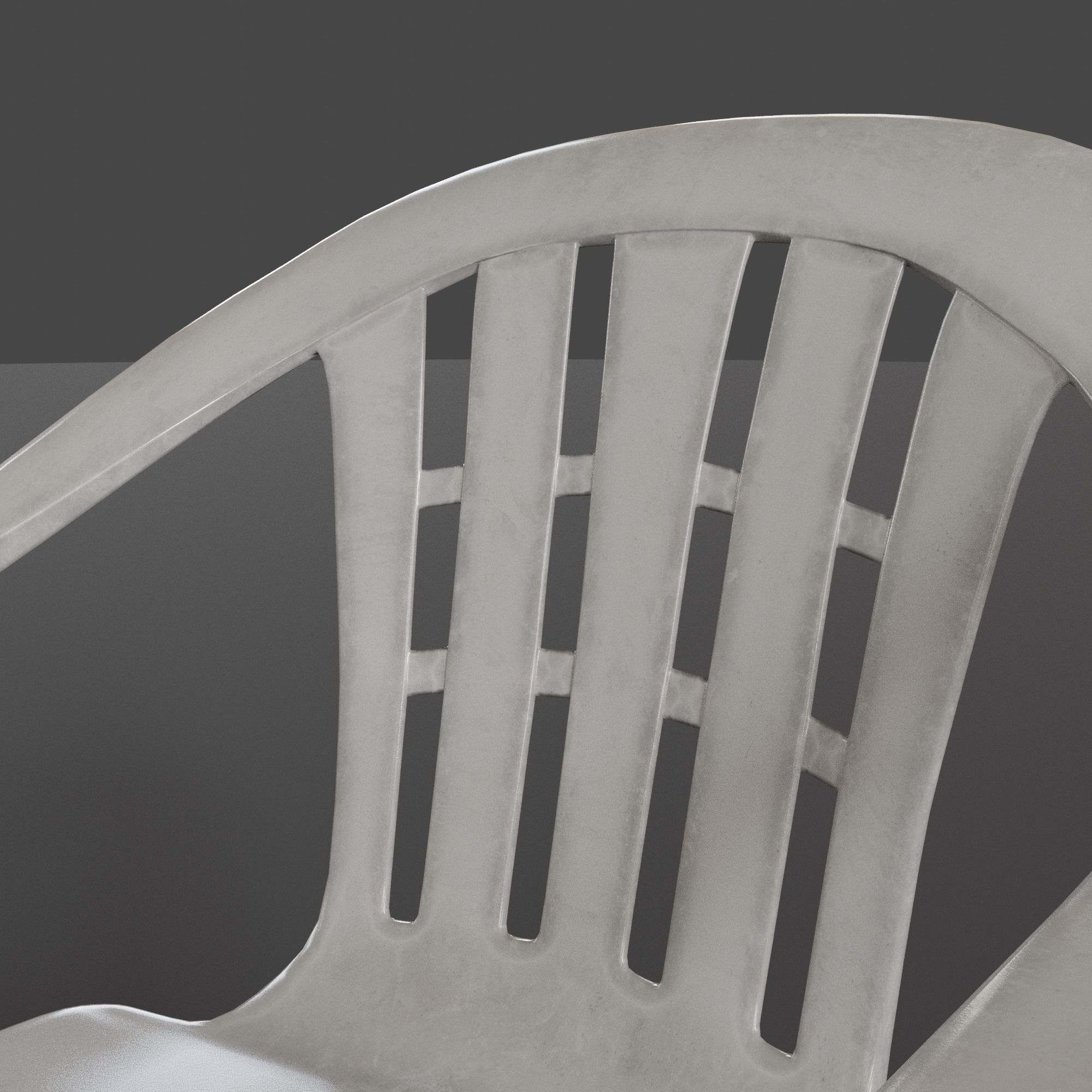Stackable Plastic Chair Low-poly 3D model_19