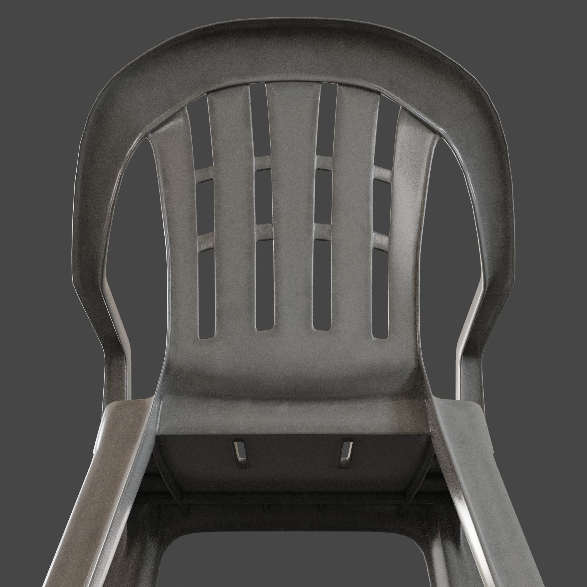 Stackable Plastic Chair Low-poly 3D model_22