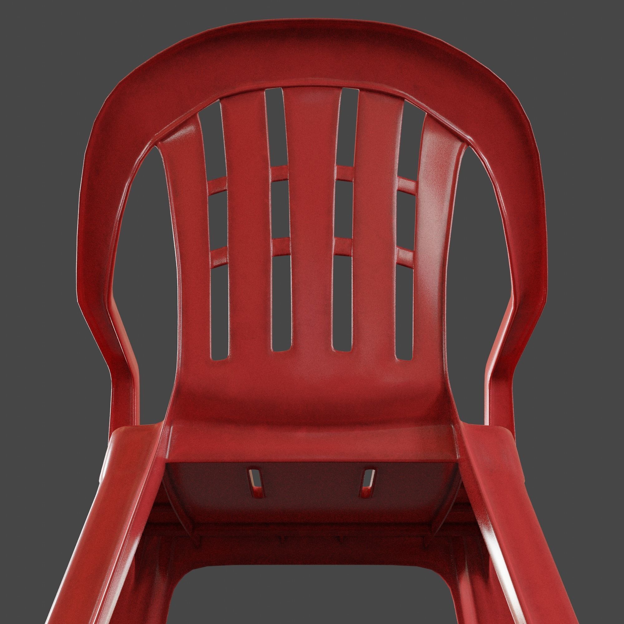 Stackable Plastic Chair Low-poly 3D model_23