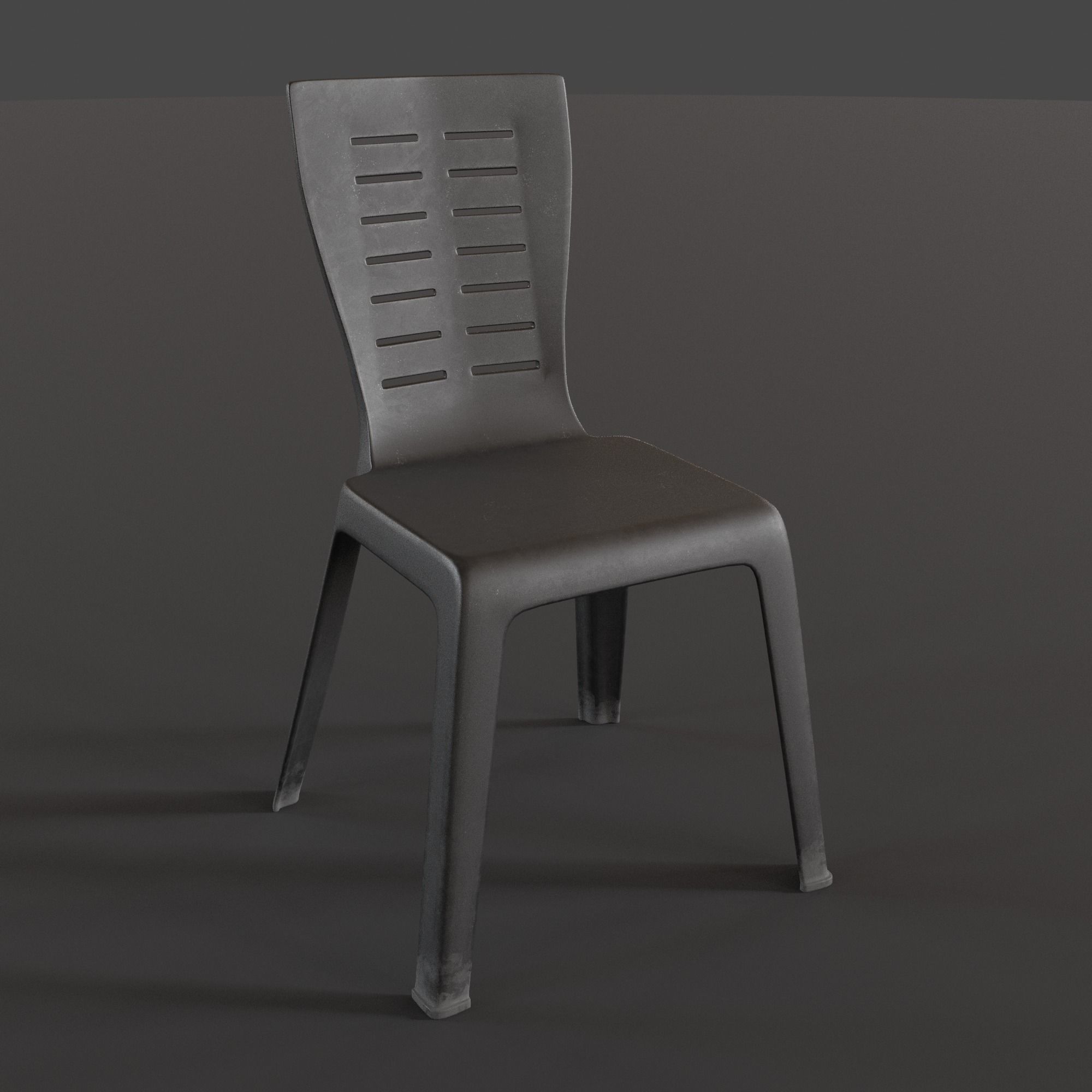 Stackable Plastic Chair Low-poly 3D model_1