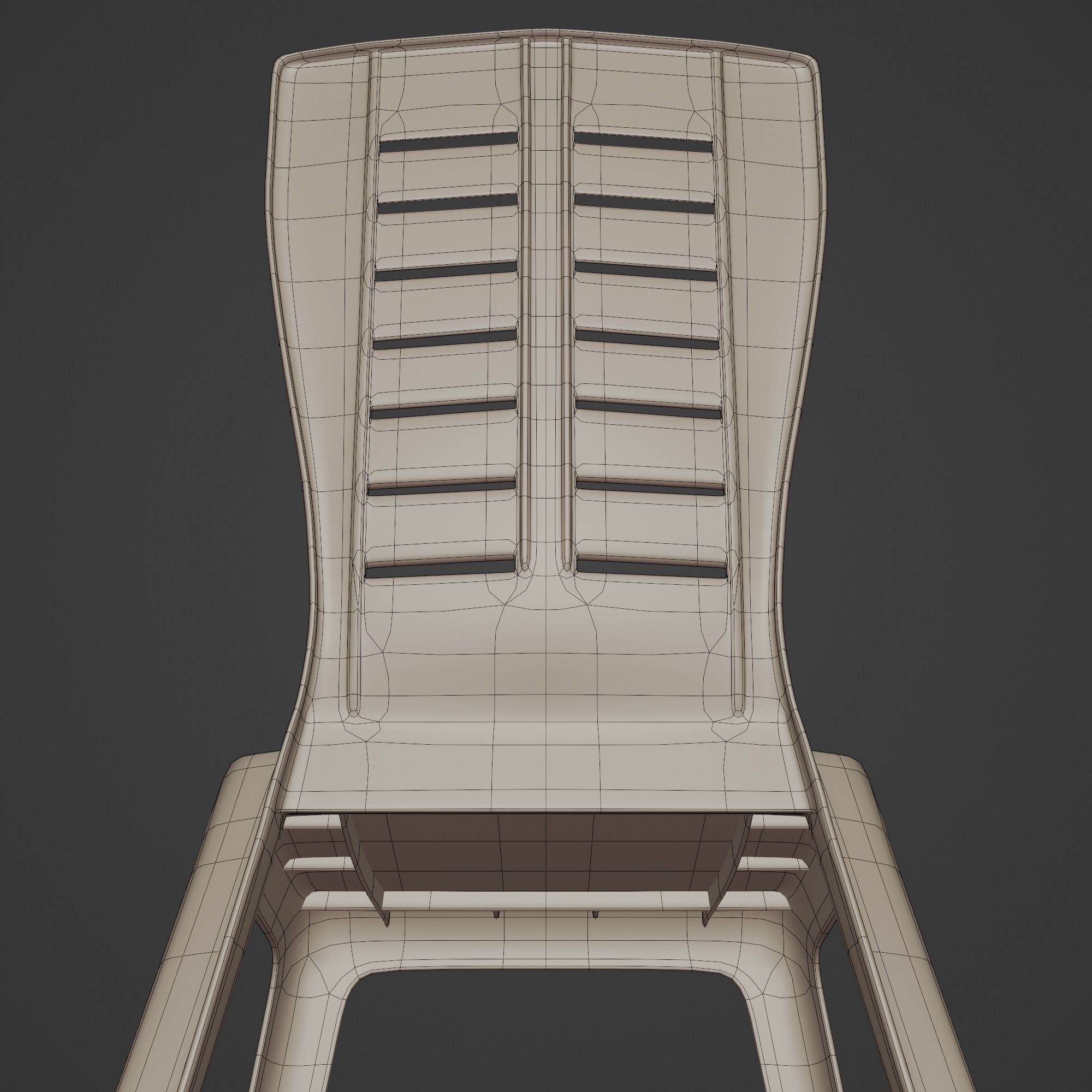Stackable Plastic Chair Low-poly 3D model_13