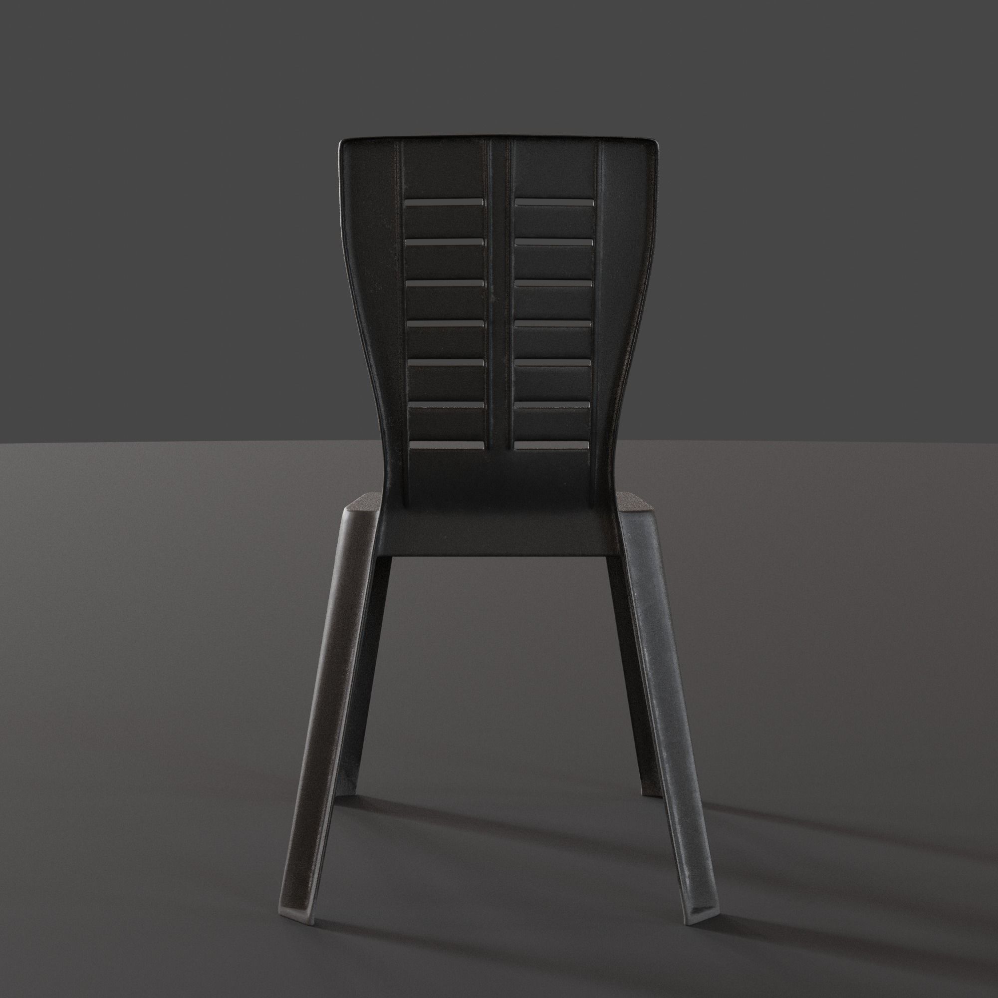 Stackable Plastic Chair Low-poly 3D model_5