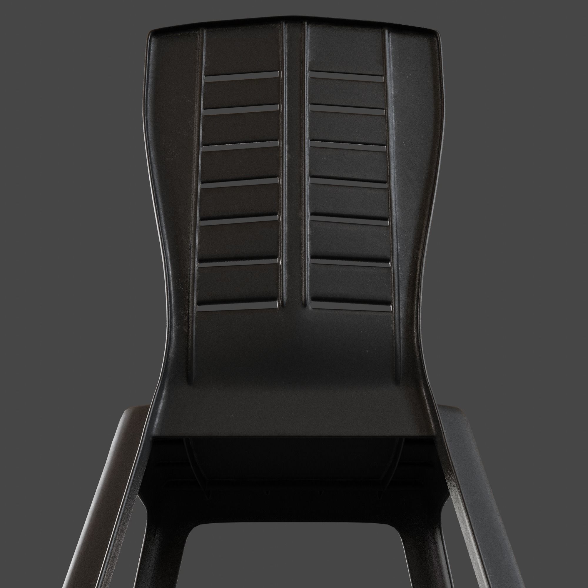Stackable Plastic Chair Low-poly 3D model_7