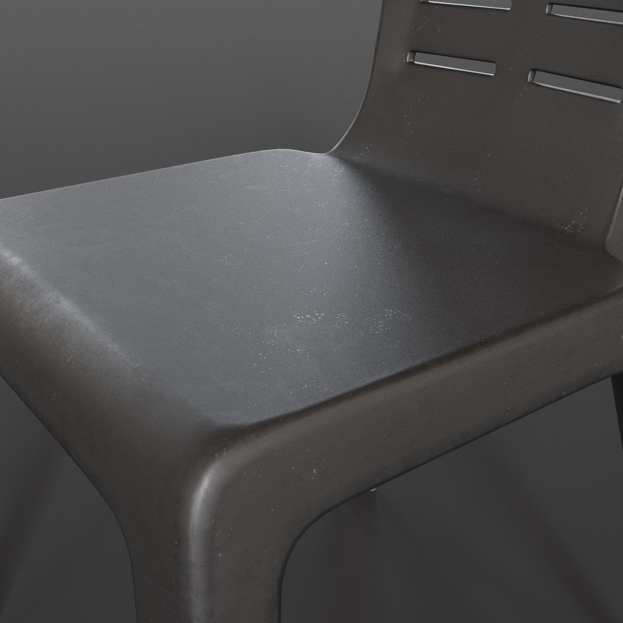 Stackable Plastic Chair Low-poly 3D model_9