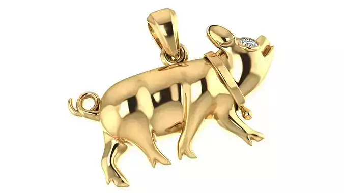 Pig pendant 3D print model
