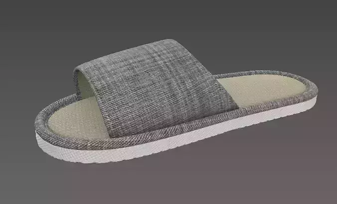 Linen Slippers Slides 3D modeling