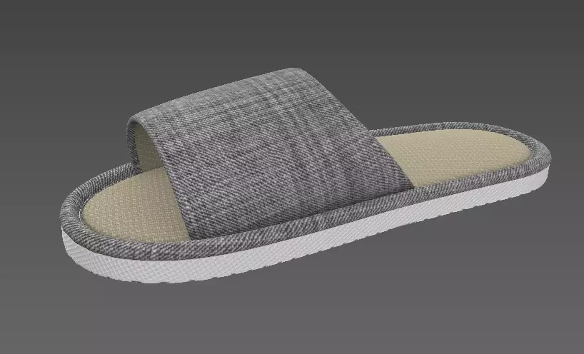 Linen Slippers Slides 3D modeling Low-poly 3D model