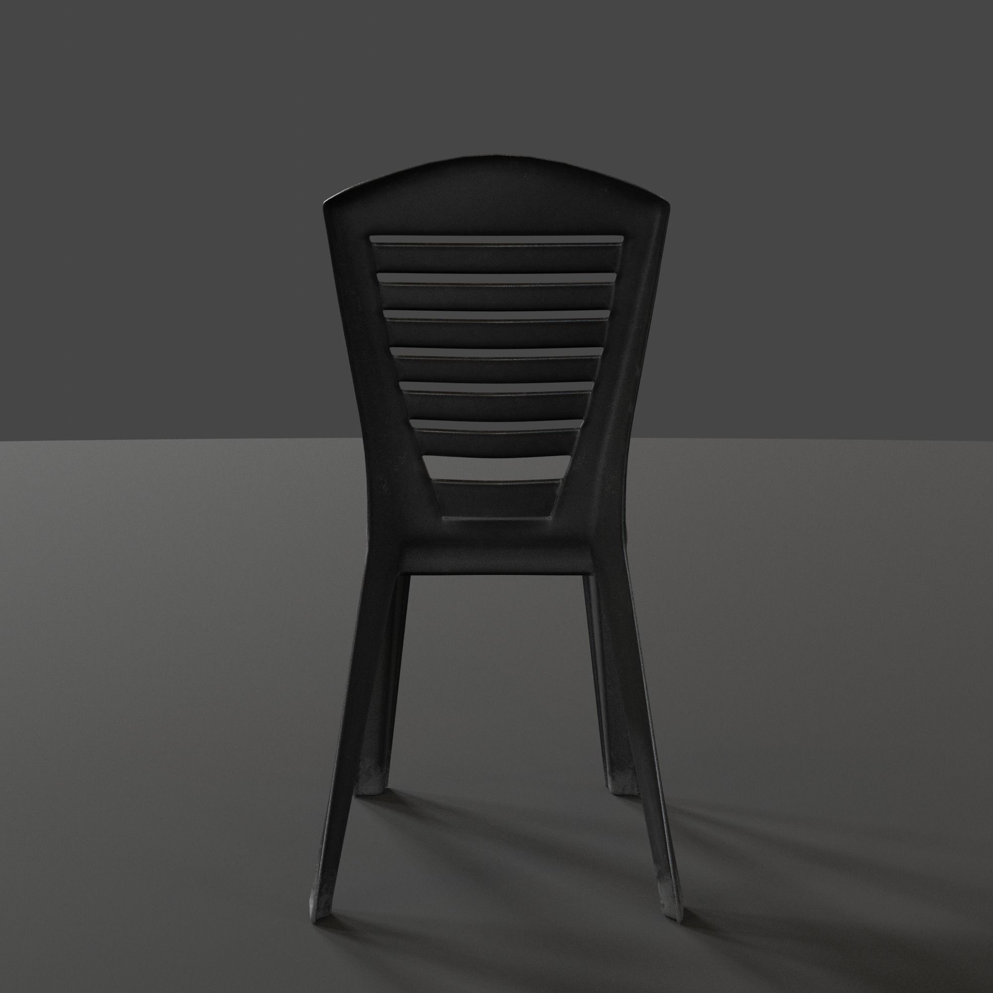 Stackable Plastic Chair Low-poly 3D model_8