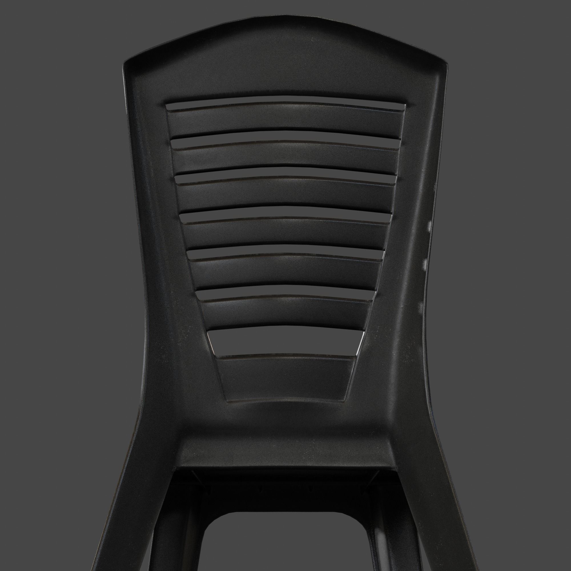Stackable Plastic Chair Low-poly 3D model_9