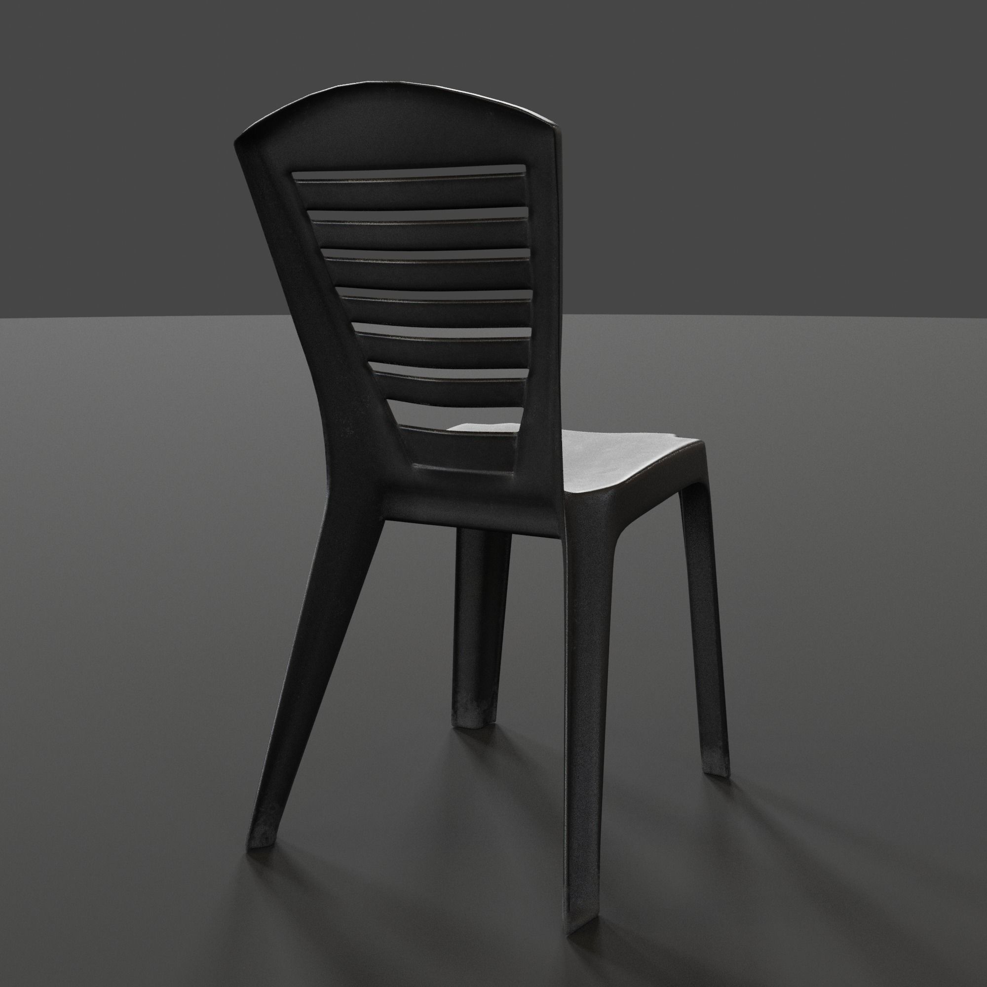 Stackable Plastic Chair Low-poly 3D model_7