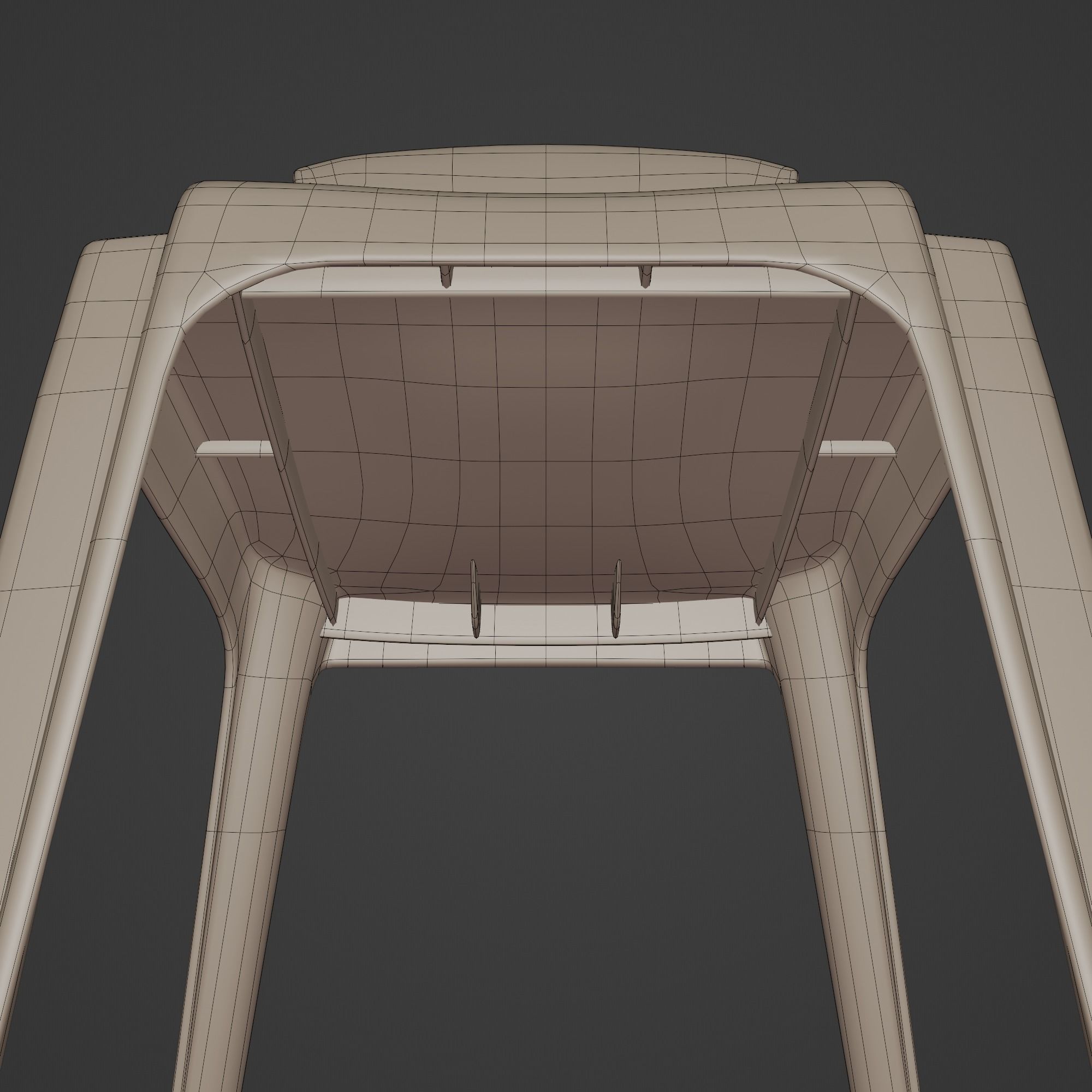 Stackable Plastic Chair Low-poly 3D model_13