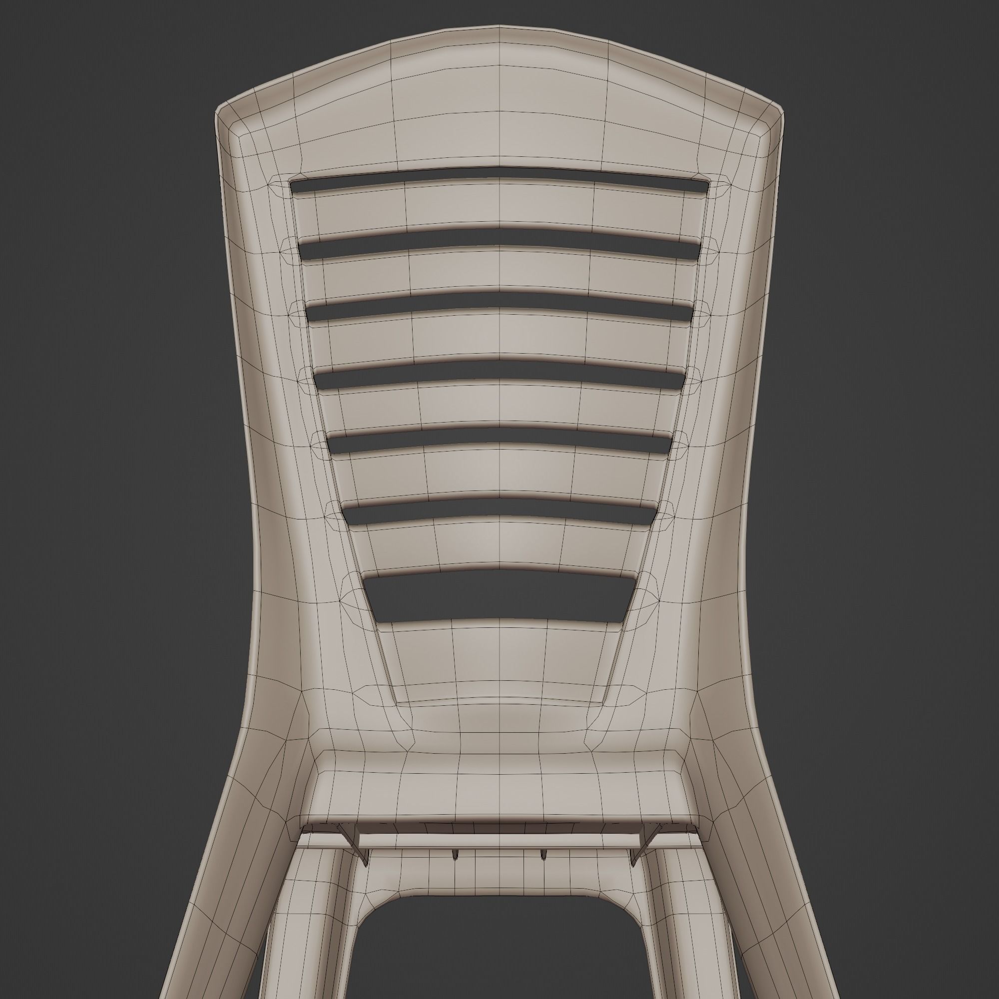 Stackable Plastic Chair Low-poly 3D model_15