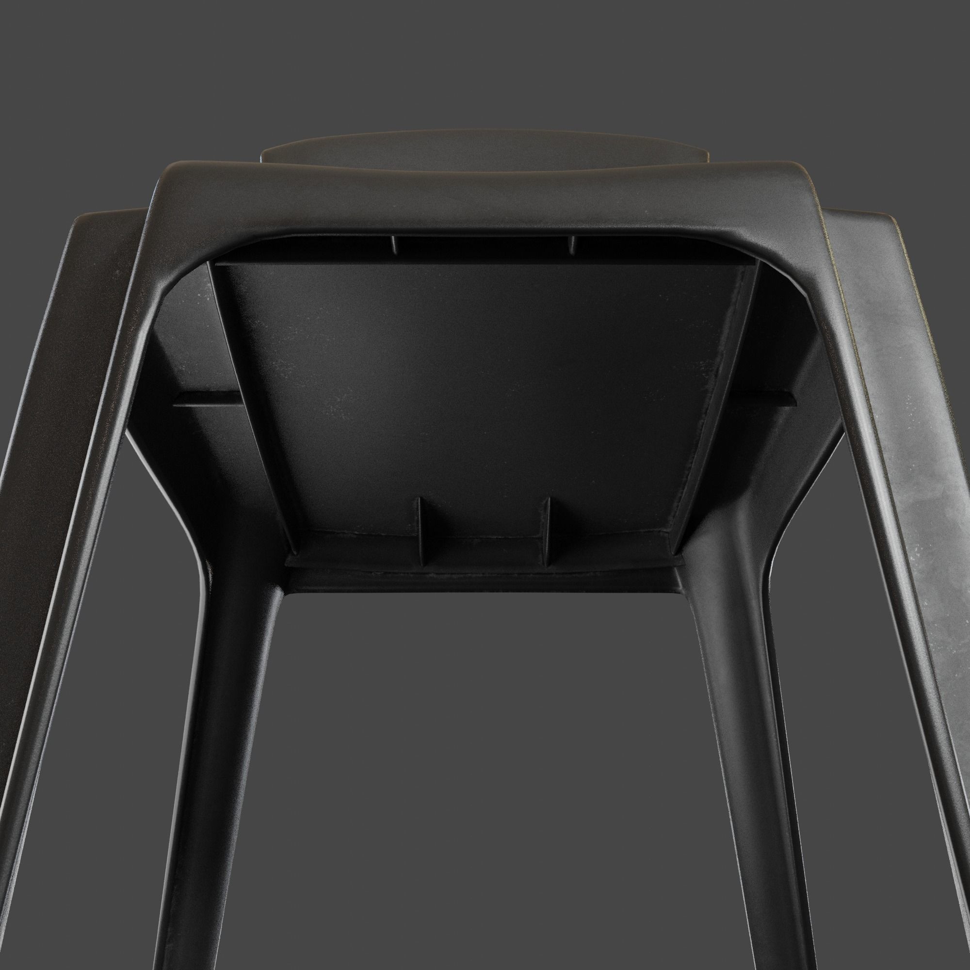 Stackable Plastic Chair Low-poly 3D model_5