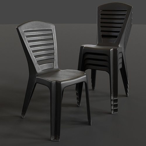Stackable Plastic Chair Low-poly 3D model