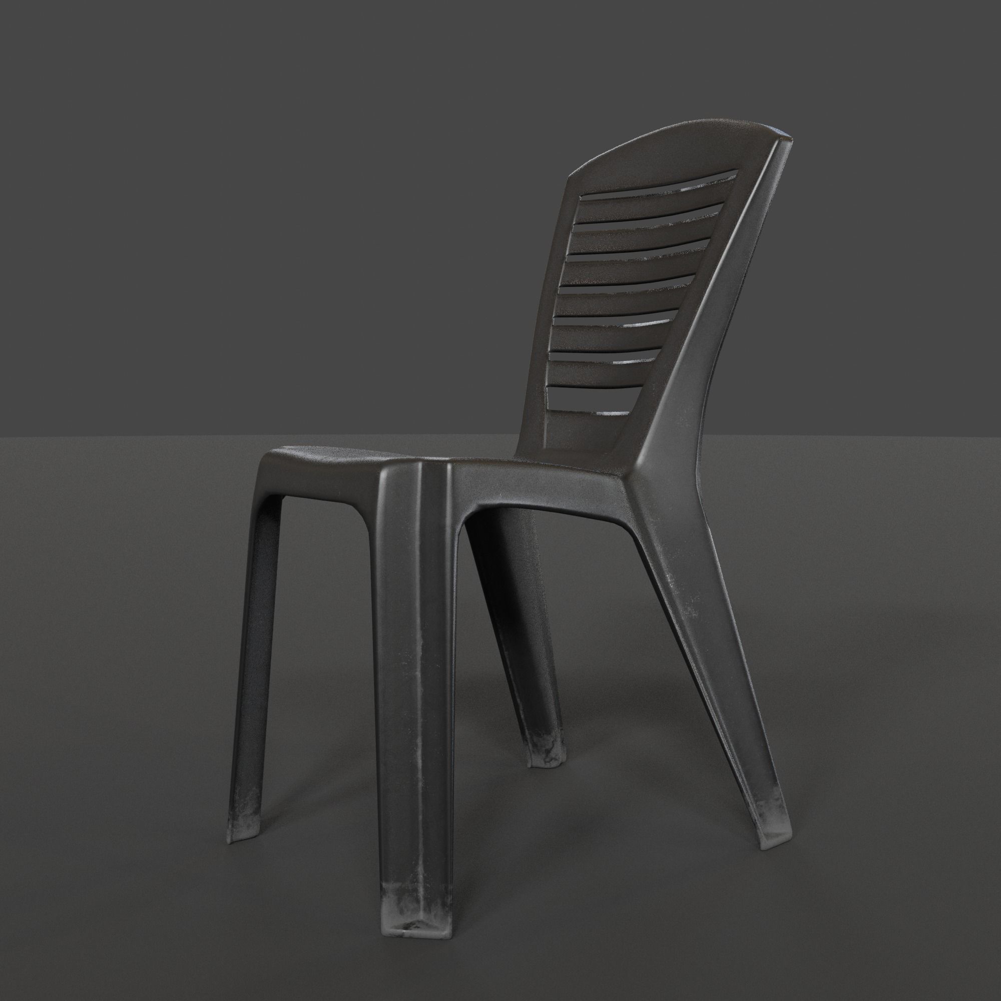 Stackable Plastic Chair Low-poly 3D model_4