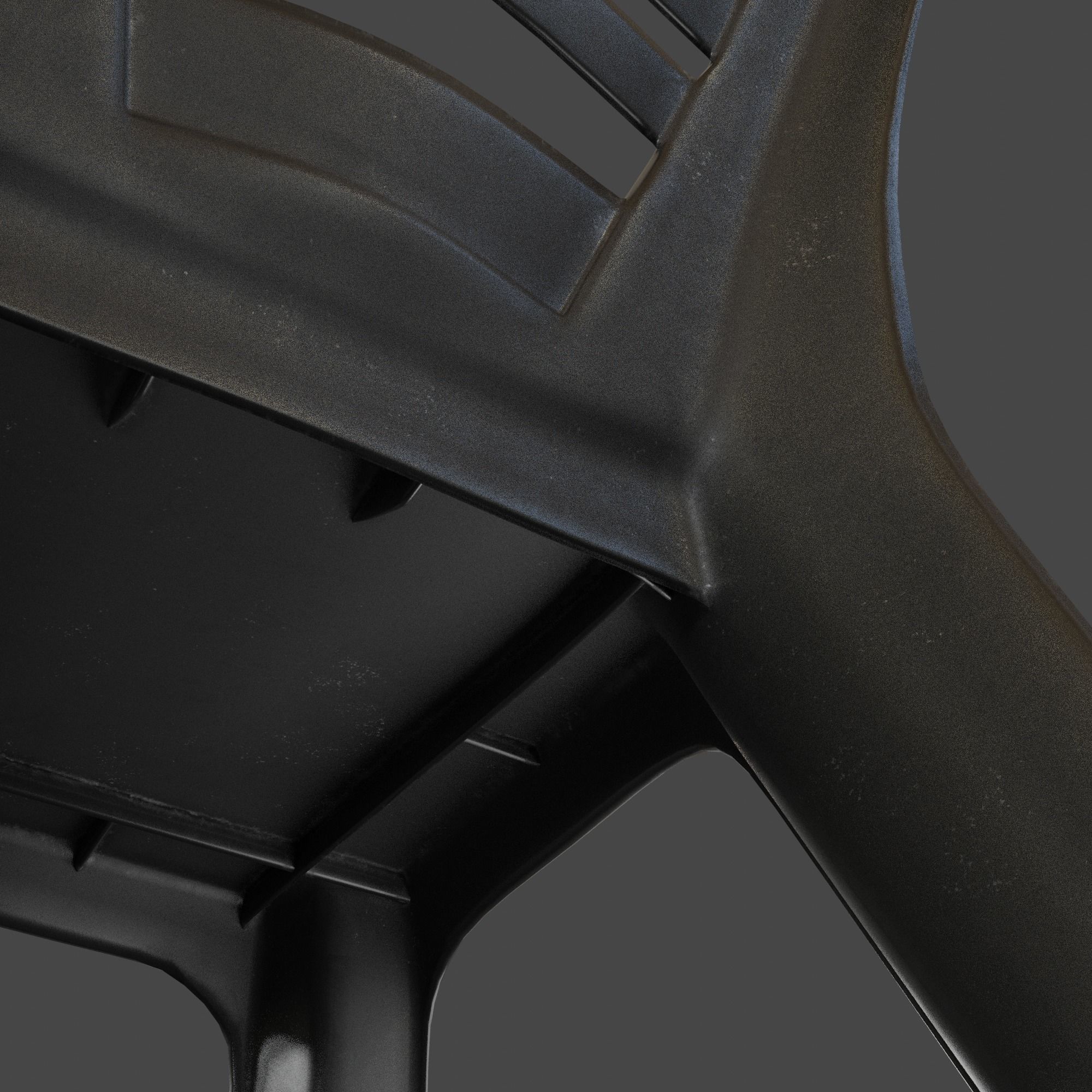 Stackable Plastic Chair Low-poly 3D model_6
