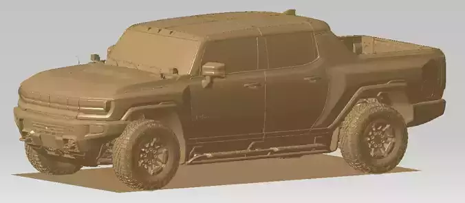 Hummer EV pick-up 2022 Vehicle 3d scan model 3D model 3D model