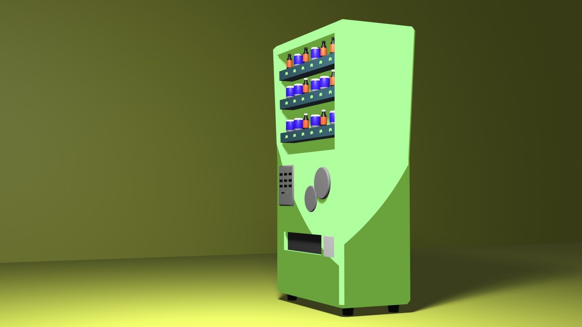 Cola Machine  Low-poly 3D model_4