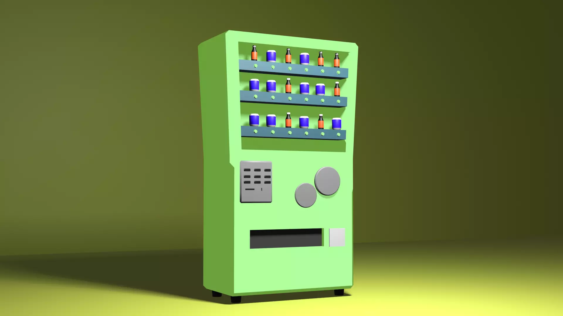Cola Machine  Low-poly 3D model_0