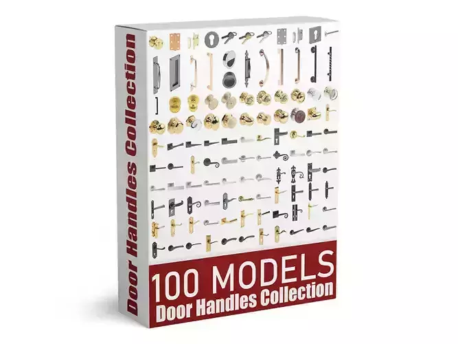 100 Door Handles Collection  3D model