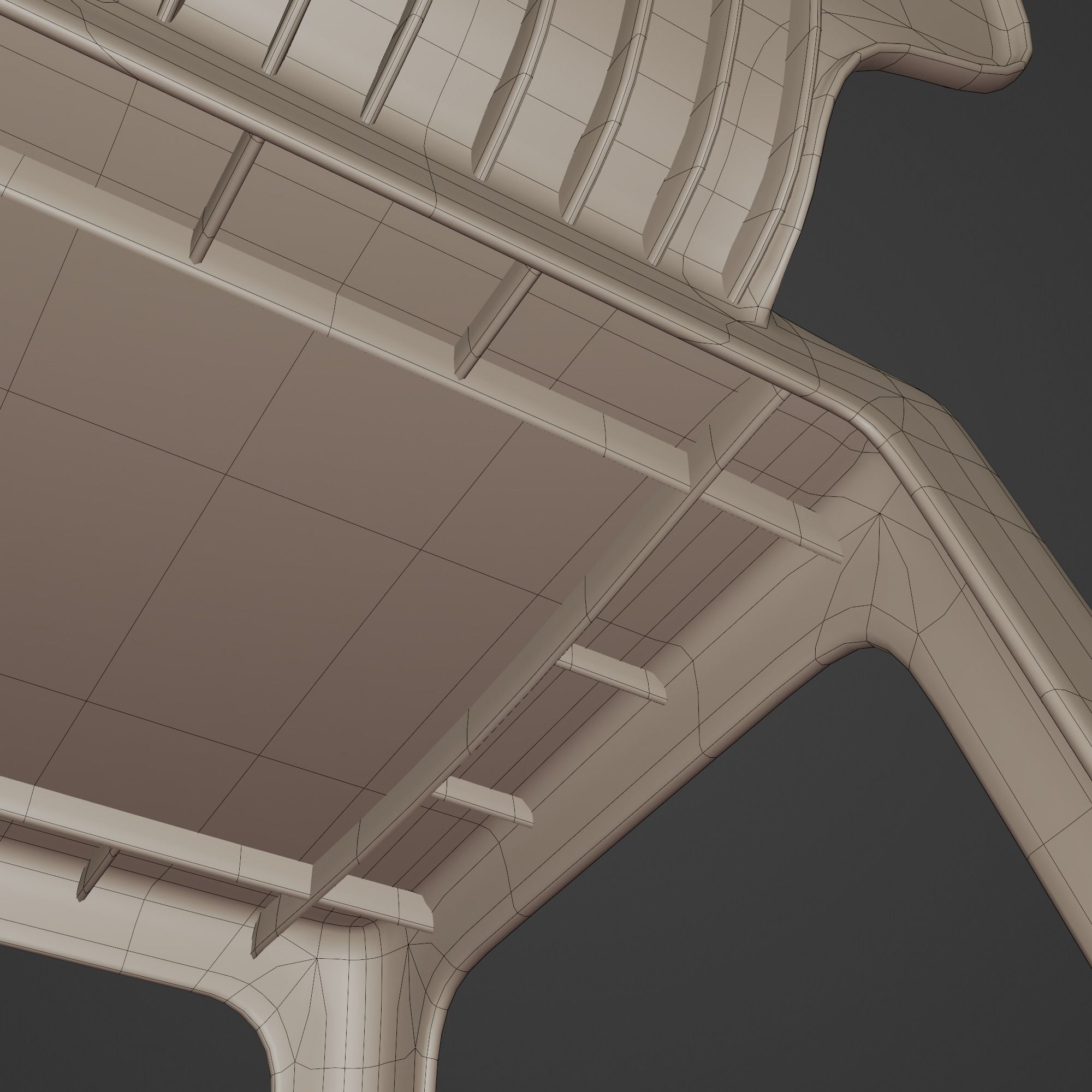 Stackable Plastic Chair Low-poly 3D model_16