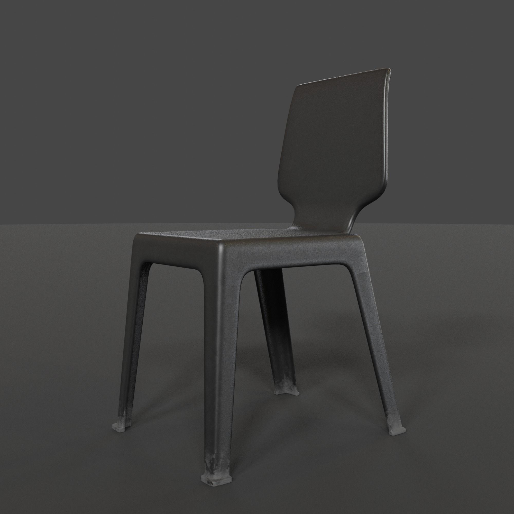 Stackable Plastic Chair Low-poly 3D model_7