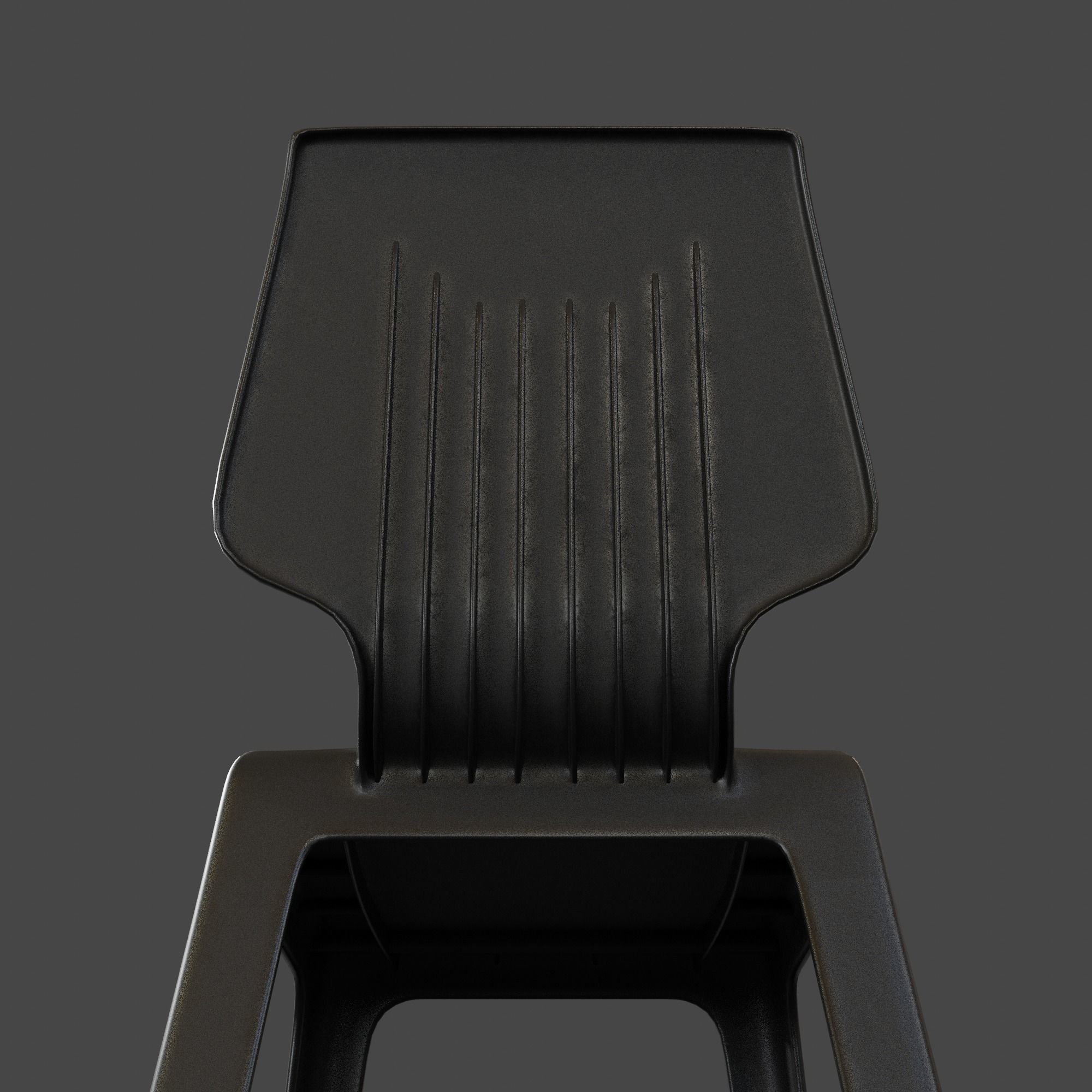 Stackable Plastic Chair Low-poly 3D model_8