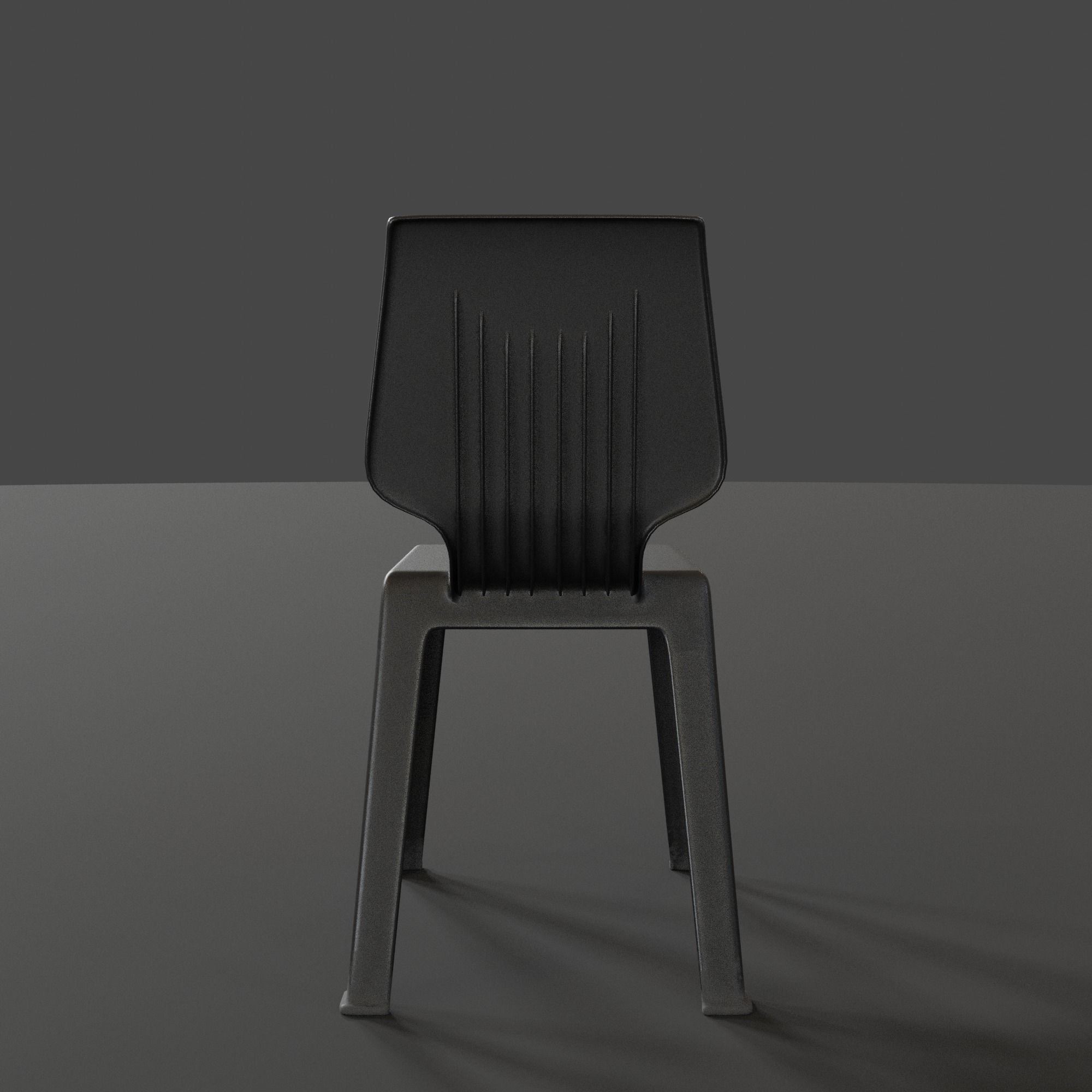 Stackable Plastic Chair Low-poly 3D model_9