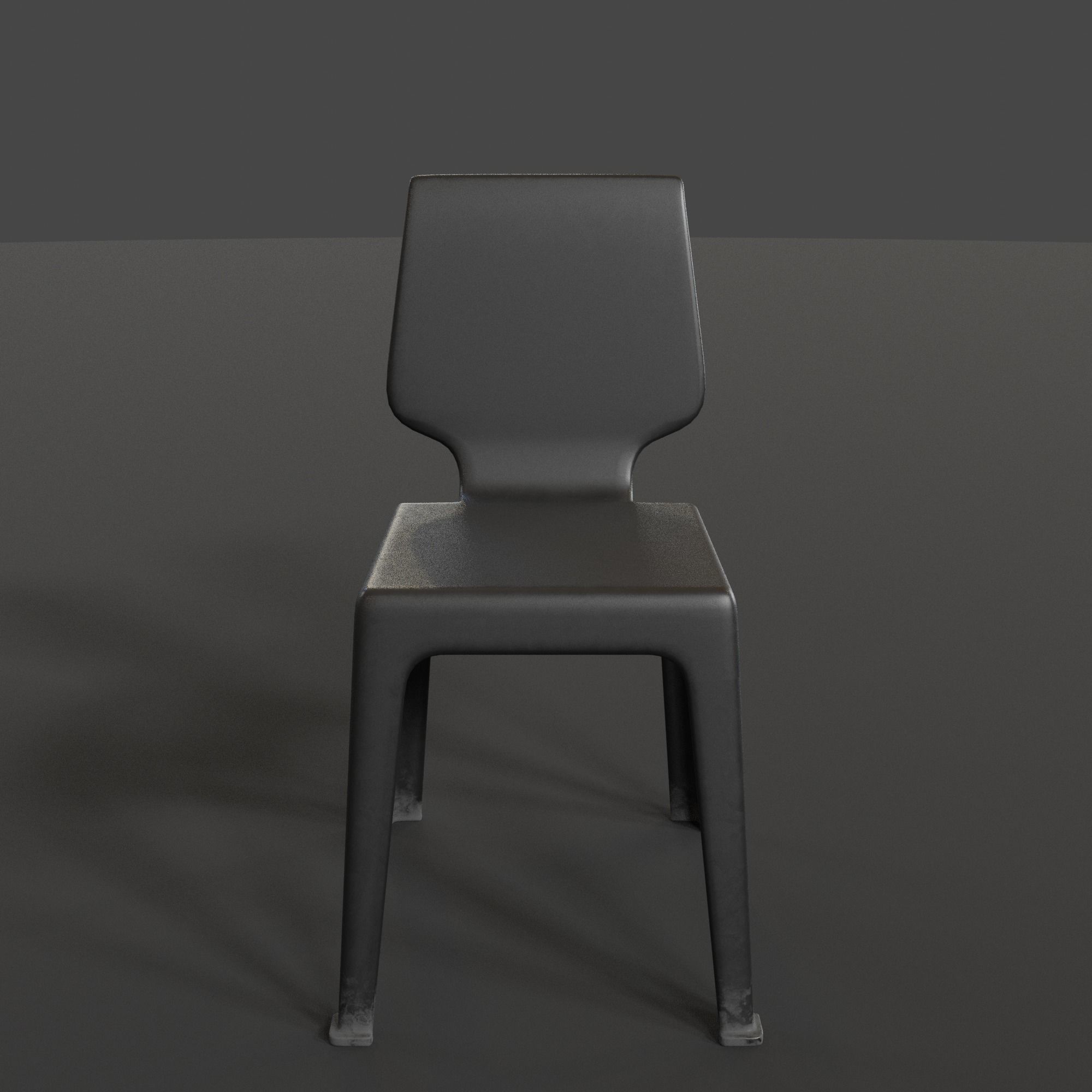 Stackable Plastic Chair Low-poly 3D model_5