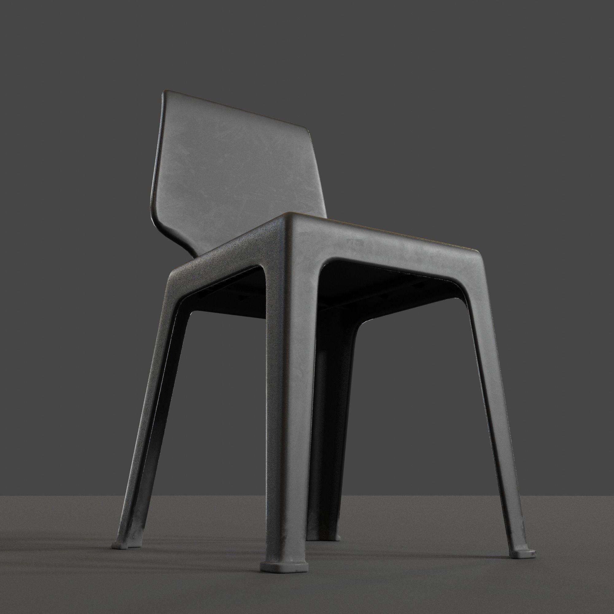Stackable Plastic Chair Low-poly 3D model_4