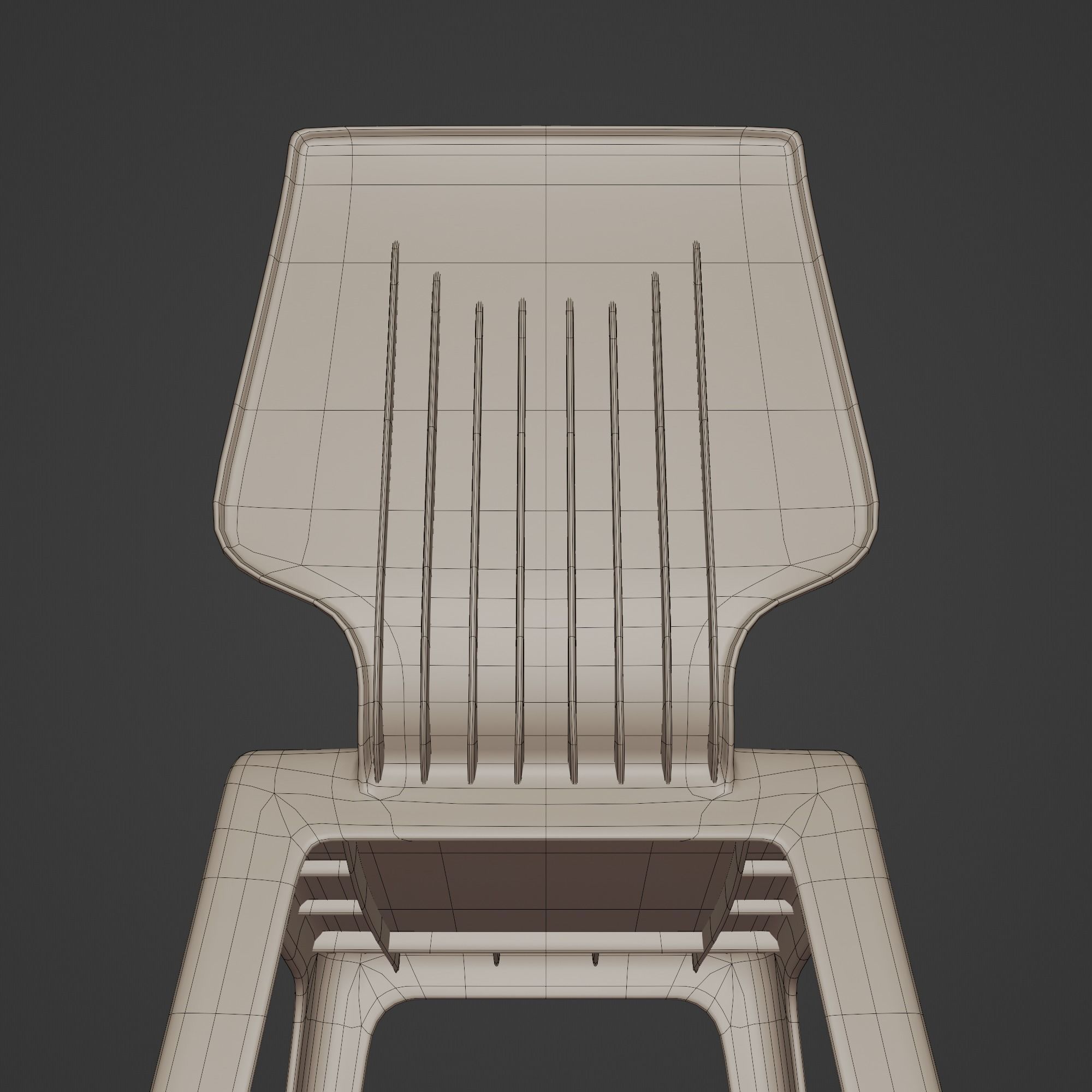 Stackable Plastic Chair Low-poly 3D model_14