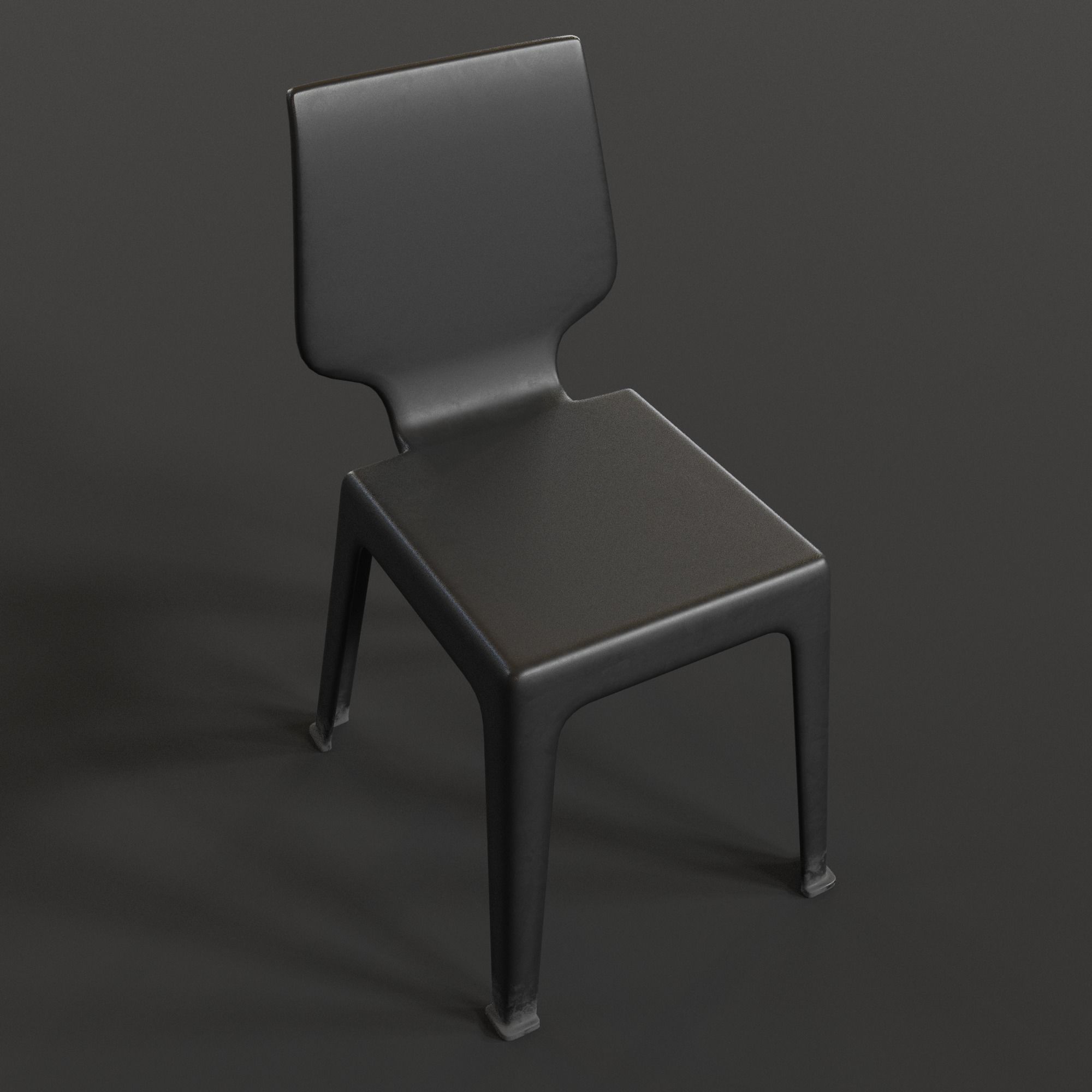 Stackable Plastic Chair Low-poly 3D model_1