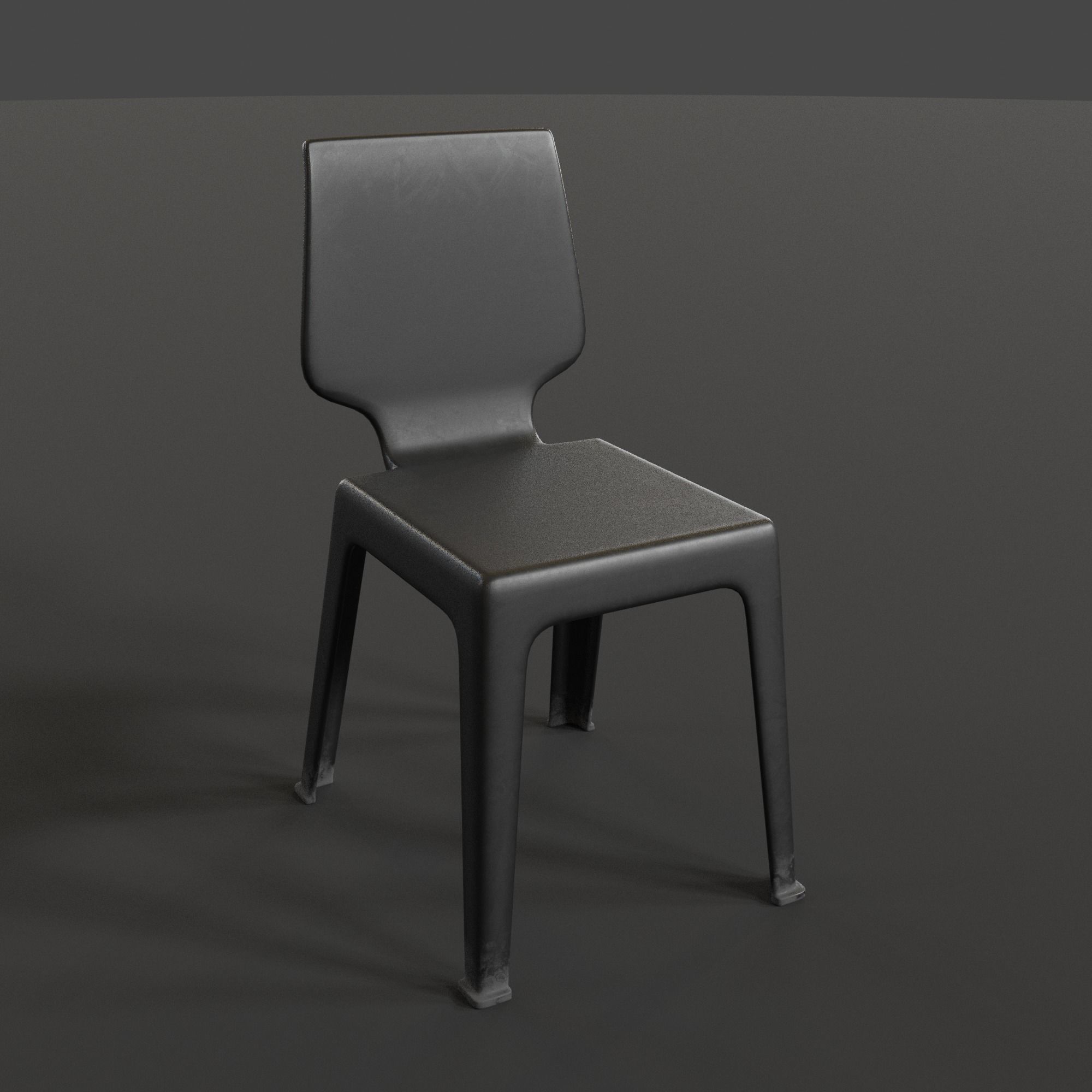 Stackable Plastic Chair Low-poly 3D model_3