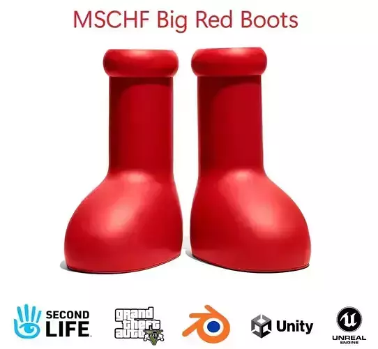 MSCHF Big Red Boots Free low-poly 3D model