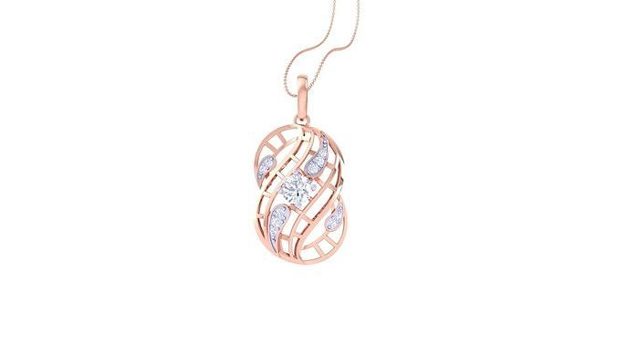 Solitaire Diamond Mesh Pendant 3dm stl obj gltf glb 3mf renders 3D print model