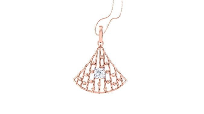 Solitaire Diamond Mesh Pendant 3dm stl obj gltf glb 3mf renders 3D print model