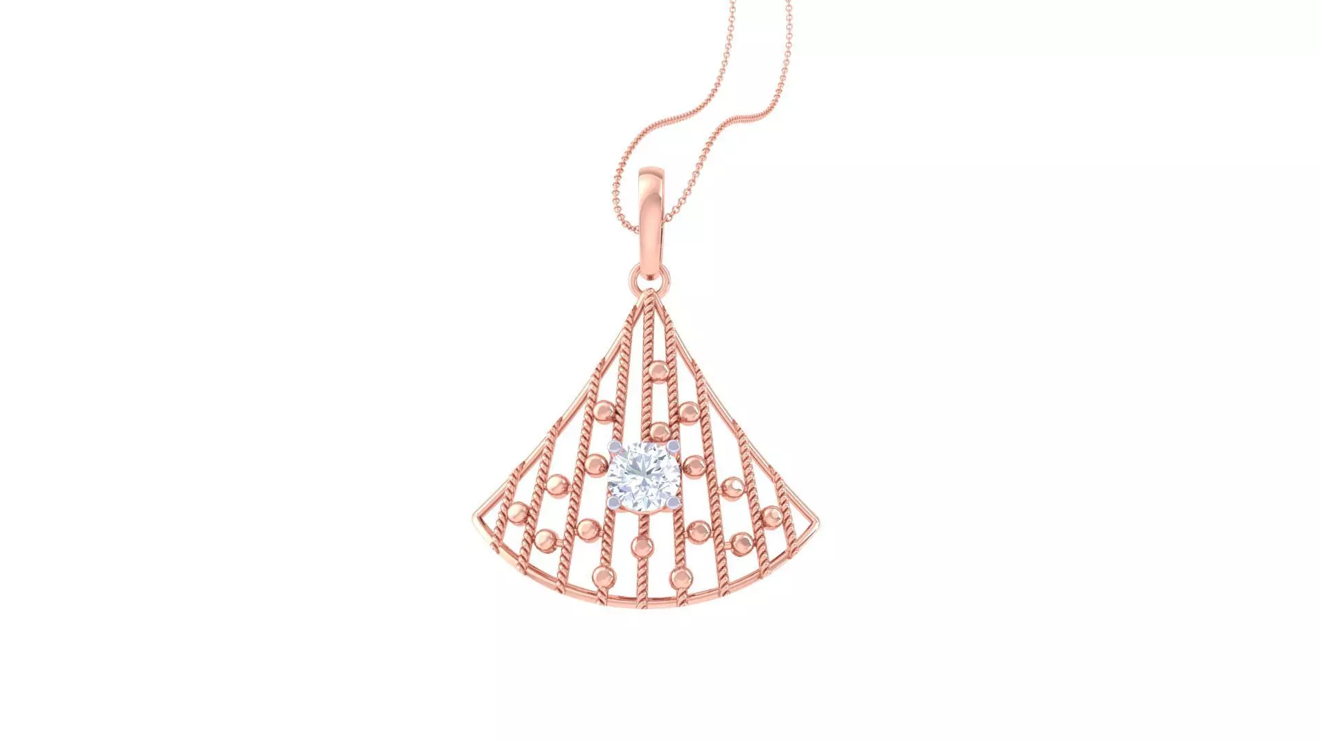 Solitaire Diamond Mesh Pendant 3dm stl obj gltf glb 3mf renders 3D print model_0