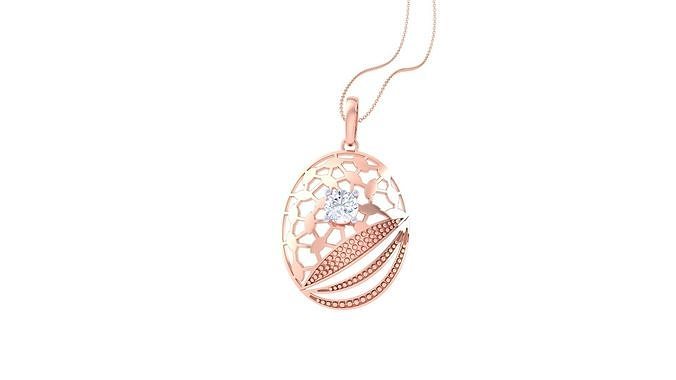 Solitaire Diamond Mesh Pendant 3dm stl obj gltf glb 3mf renders 3D print model
