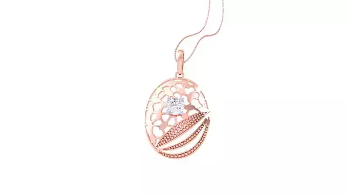 Solitaire Diamond Mesh Pendant 3dm stl obj gltf glb 3mf renders 3D print model