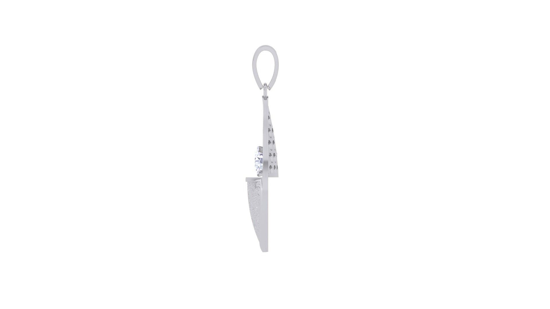 Solitaire Diamond Mesh Pendant 3dm stl obj gltf glb 3mf renders 3D print model_12